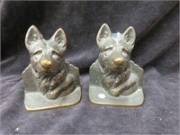 PAIR OF METAL DOG BOOKENDS 4.5"T