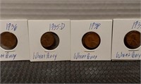 1936, 1935 D, 1938, 1939S Wheat pennies