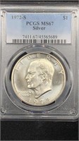 1972-S Silver Eisenhower Dollar PCGS MS67