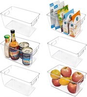 Vtopmart Clear Plastic Pantry Organizer Bins, 6 PC