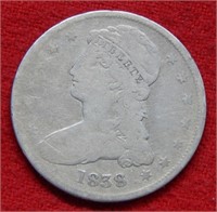1838 Bust Silver Half Dollar Reeded Edge
