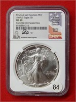 1987 (S) American Eagle NGC MS69 1 Ounce Silver