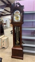 Mahogany Grandfather Clock w/ Brass Tubes