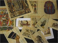 COLLECTION OF EGYPTIAN DRAWINGS ON PAPYRUS
