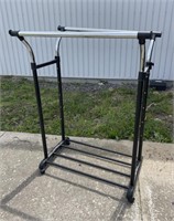 Adjustable metal & plastic clothes rack