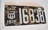 1919 Sask Lic. Plate