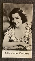 CLAUDETTE COLBERT: Antique Tobacco Card (1931)