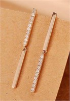 Natural Diamond Dangle Earrings 18K Gold