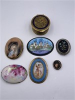 Antique Brooch Pins and Trinket Box