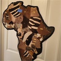 B433 Africa map made w animal fur