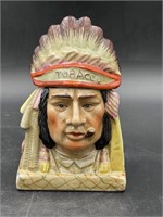 Rare Vintage Red Indian Ceramic Tobacco Jar