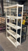 White plastic shelving unit