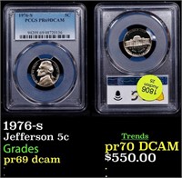 Proof PCGS 1976-s Jefferson Nickel 5c Graded pr69