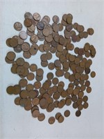 Large lot of wheat pennies