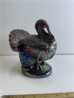 Le Smith Carnival Glass Turket Candy Dish