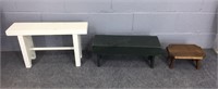 3x The Bid Assorted Small Benches/stool