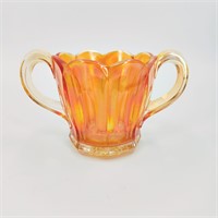 Vintage Marigold Carnival Glass Sugar Bowl