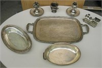 Asstd. Silver Plate Items - Trays, Candle Holders