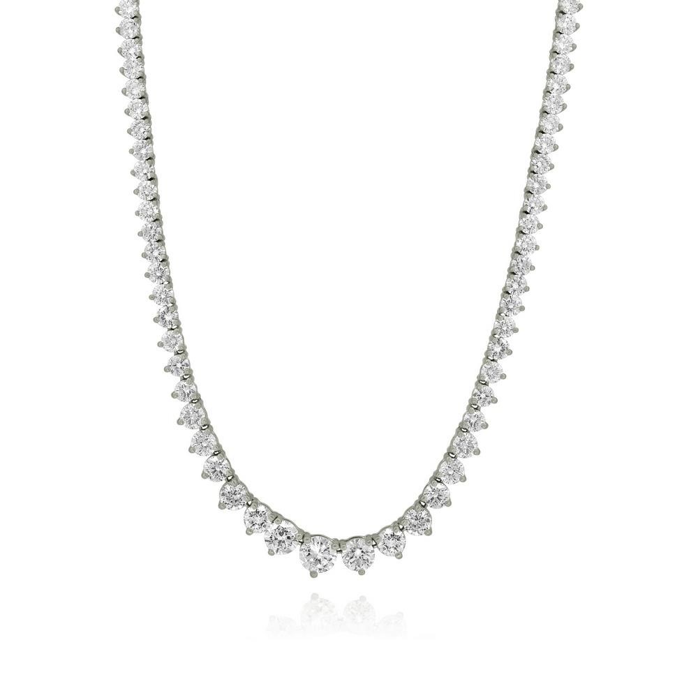 14K WHITE 10.00CT DIAMOND NECKLACE