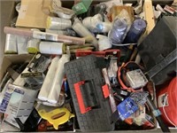 Table Lot, Tools, Supplies, Buckets, Filters