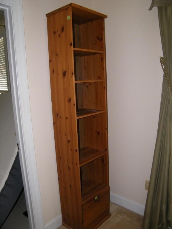 5 SHELF/1 DRAWER BOOKCASE 81X17X12 AND