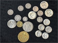 20pc coin collection 1921 Morgan Silver Dollar etc