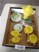 US Child's Toy Tea Set (Yellow Plastic)