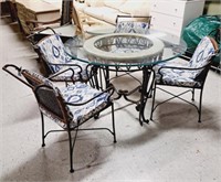 Wrought Iron Patio Table & 4 Chairs