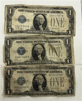 (3) 1928 $1 BLUE SEAL NOTES