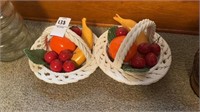 Pair of Cermaic Fruit Baskets