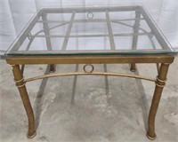 Metal, Glass Accent Table