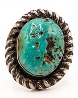 Navajo Sterling Turquoise Ring Sz. 8.5