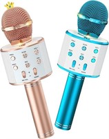 Kids Karaoke Microphone 2 Pack, Wireless Bluetooth