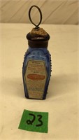 Vintage Blue Glass Medicine Bottle