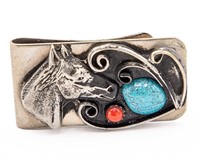 Navajo Turquoise Sterling Money Clip