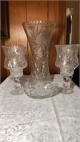EAPC Vase & 2 Candle Holders with Candy Dish