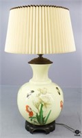 Porcelain Lamp on Wood Base