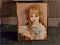 Vintage paint by number portrait