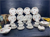 ROYAL KENT POLAND HAND PAINTED 51 PIECE CHINA SET