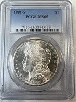 1881 S PCGS MS65 Morgan Silver Dollar