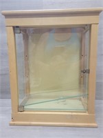 Lockable Tabletop/Wall Curio w/2 Glass Shelves