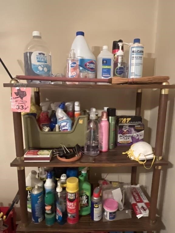 Cleaning Supplies & Vintage Shelf