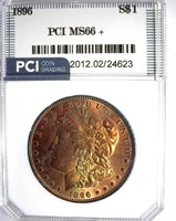 1896 Morgan PCI MS-66+ LISTS FOR $650