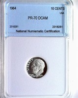 1964 Dime NNC PR-70 DCAM LISTS FOR $5000