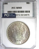 1892 Morgan PCI MS-63 LISTS FOR $800