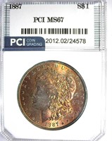 1887 Morgan PCI MS-67 LISTS FOR $1700