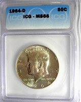 1964-D Kennedy ICG MS-66 LISTS FOR $125