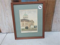 Framed Giles County Courthouse Print, Vintage