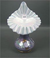 Fenton Lavender Cased Decorated JIP Vase