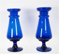 Pair of Blown Glass Hyacinth Vases